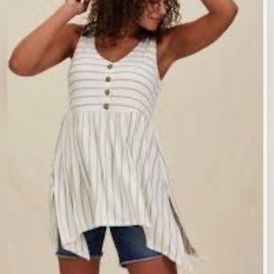 Torrid Striped Shark bite hem top 6